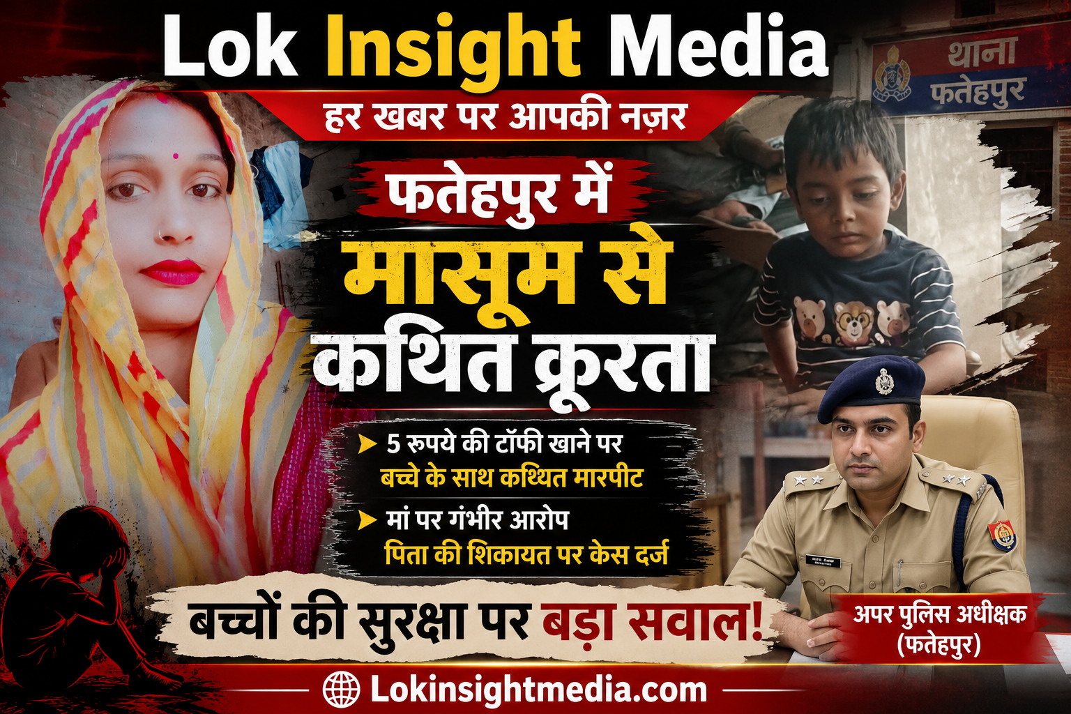फतेहपुर में 5 साल के मासूम के साथ कथित क्रूरता का मामला